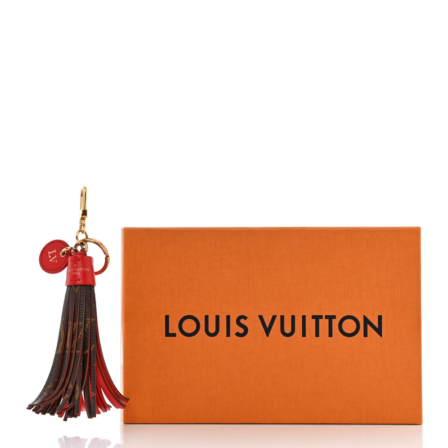 Monogram Tassel Bag Charm Red