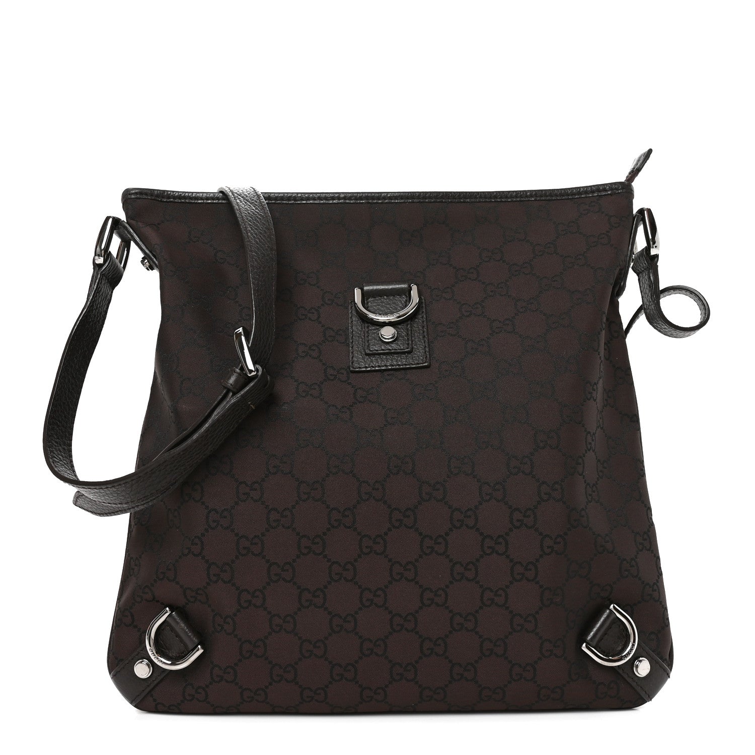 Gucci Nylon Monogram Abbey Messenger Bag Dark Brown 1 of 10