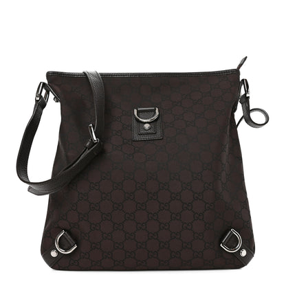 Gucci Nylon Monogram Abbey Messenger Bag Dark Brown 1 of 10