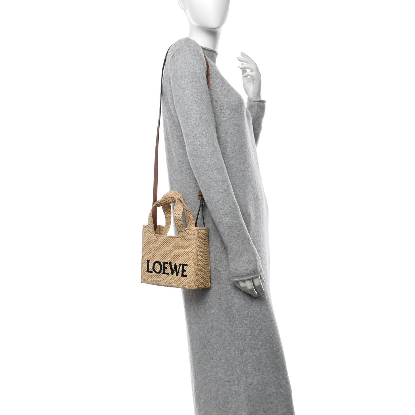 X PAULA'S IBIZA Raffia Font Tote Natural Tan