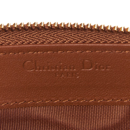 Christian Dior Lambskin Cannage Lady Dior Zip Wallet Tan 8 of 8