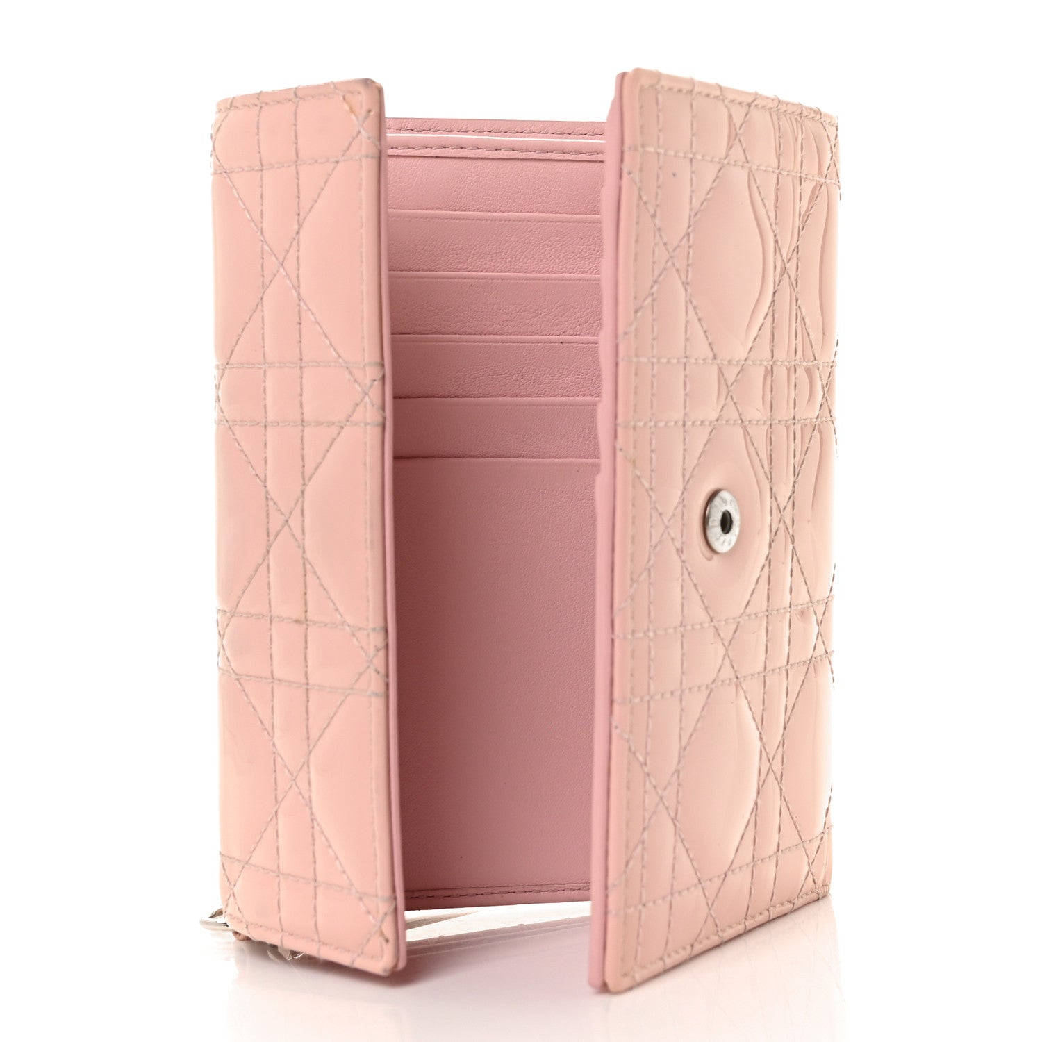 Christian Dior Patent Cannage Lady Dior Explorateur Wallet Pink 5 of 8