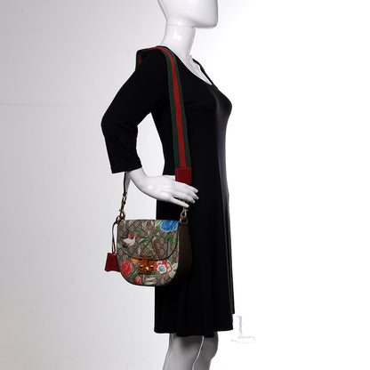 Gucci GG Supreme Monogram Tian Web Medium Padlock Messenger Shoulder Bag Beige Multicolor New Acero 2 of 11