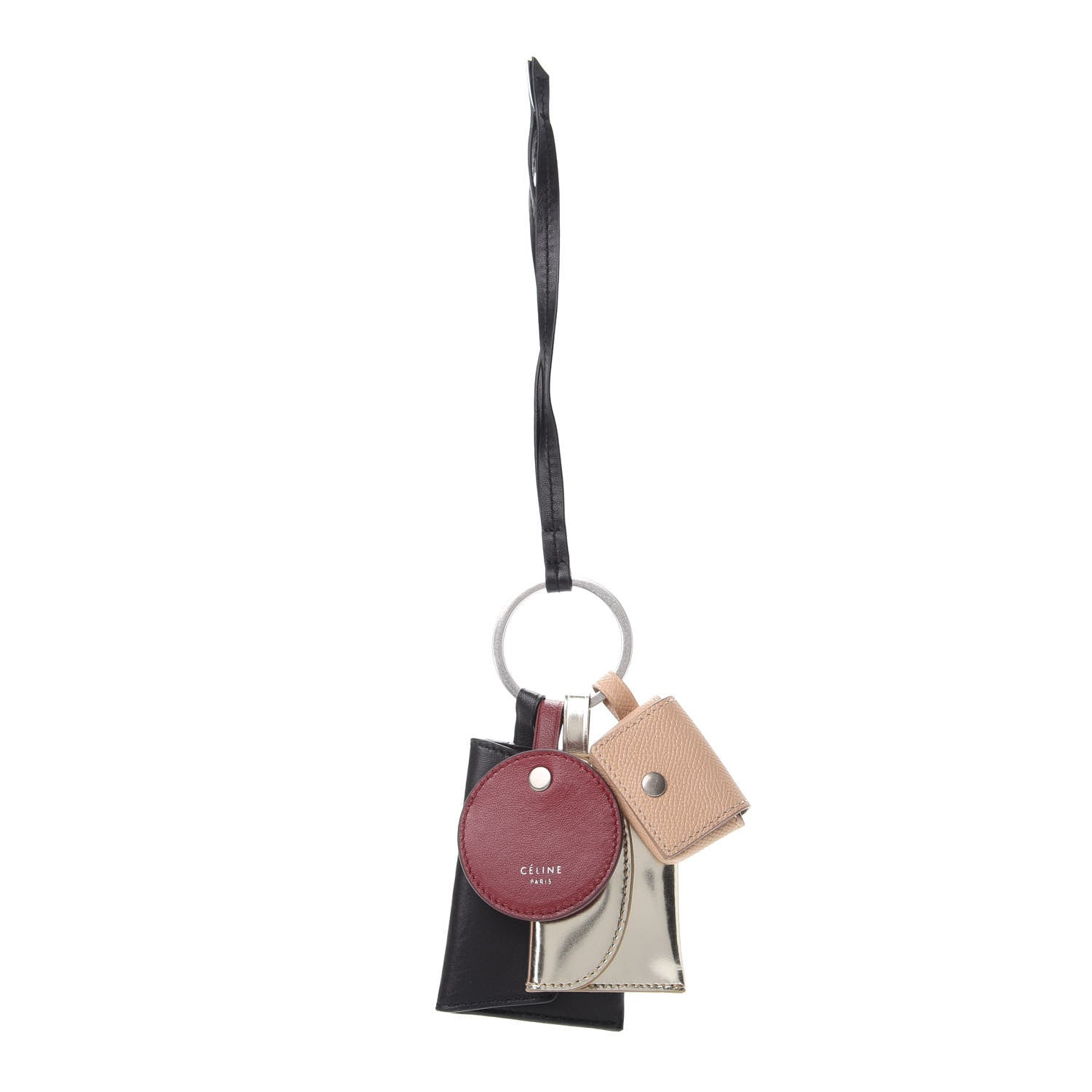 Celine Calfskin Multi Key Ring Coin Card Case Light Gold 1 of 6