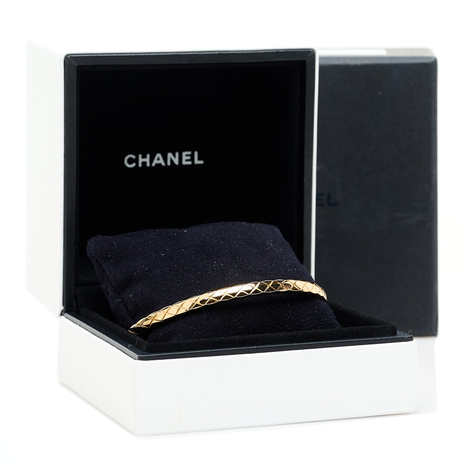Chanel 18K Yellow Gold Mini Coco Crush Bangle Bracelet S 4 of 4