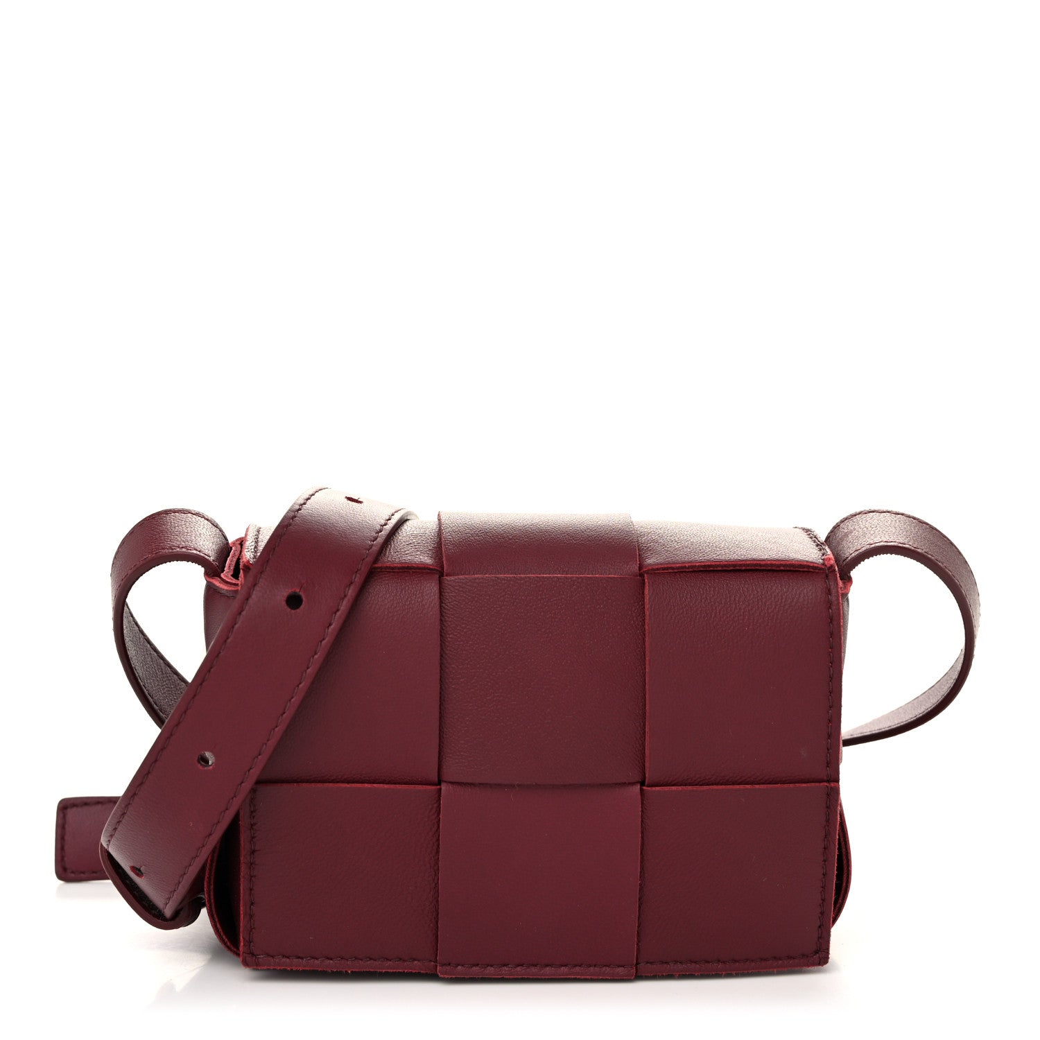 Bottega Veneta Lambskin Maxi Intrecciato Extra Mini Cassette Crossbody Bag Barolo 1 of 9