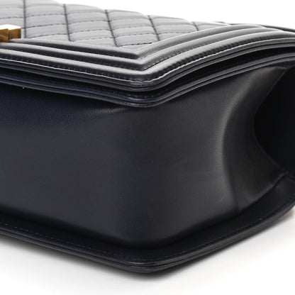 Chanel Lambskin Quilted Medium Boy Flap Dark Navy 10 of 11