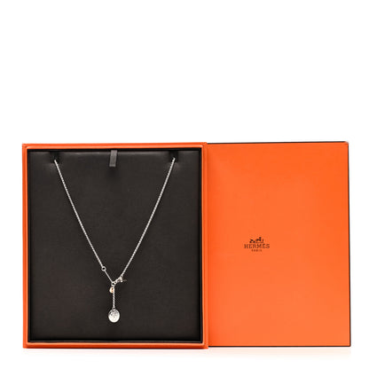 Hermes Sterling Silver 18K Rose Gold PM Ex-Libris Pendant Necklace 5 of 5