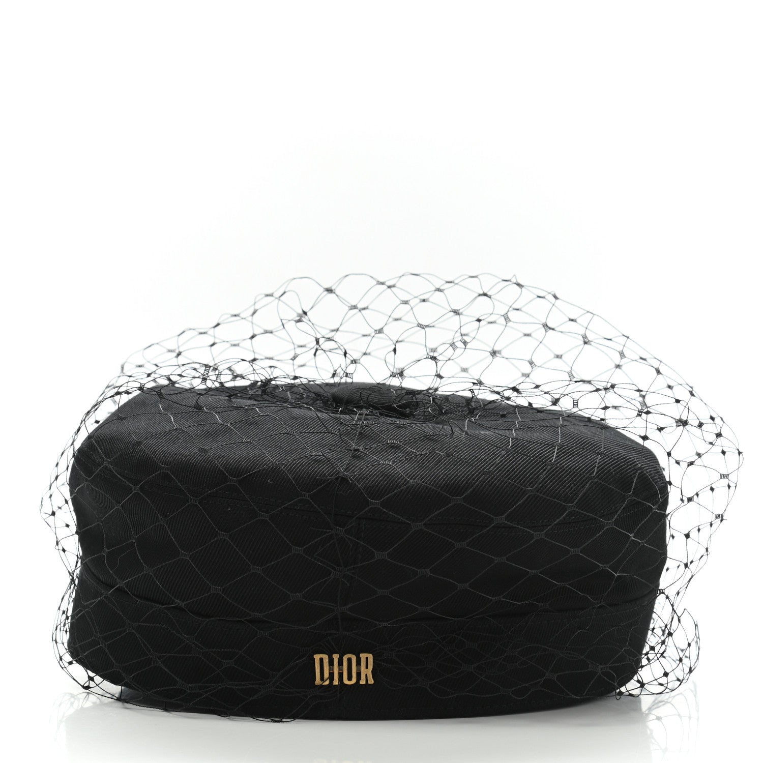 Christian Dior Cotton Canvas Arty Cap with Veil 57 Black 6 of 9