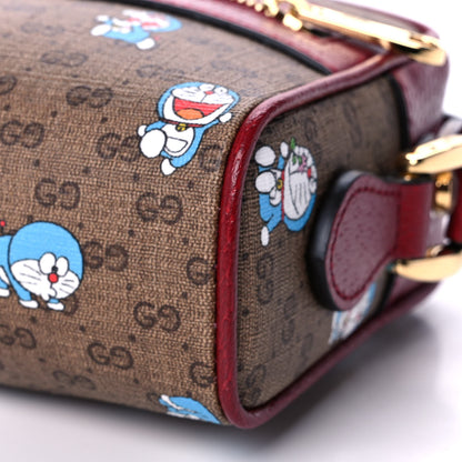 Gucci X DORAEMON Mini Vintage GG Supreme Monogram Camera Bag Beige Cherry Red 10 of 14