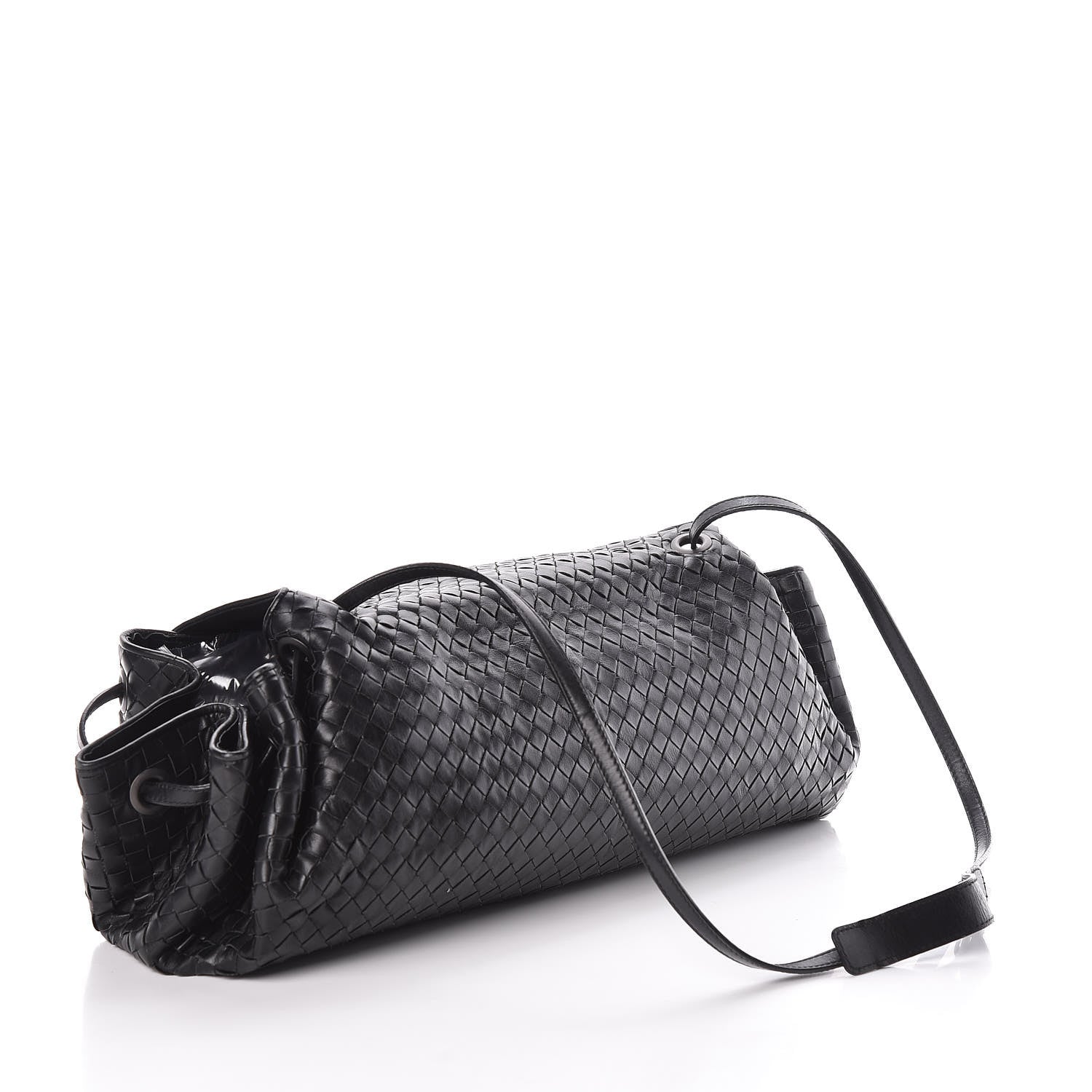 Bottega Veneta Nappa Intrecciato Shoulder Bag Black 3 of 9