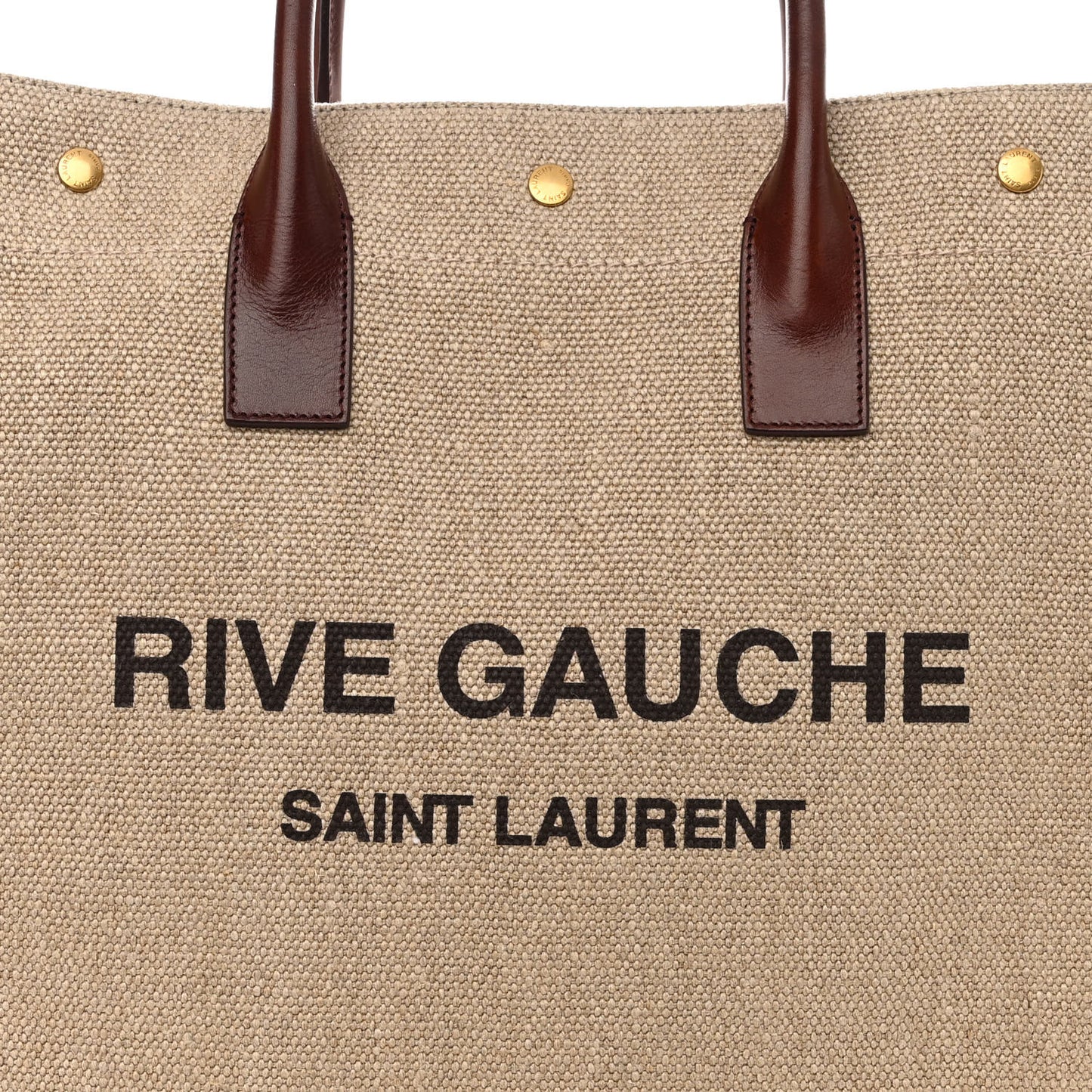 Linen Calfskin Rive Gauche North South Tote Natural