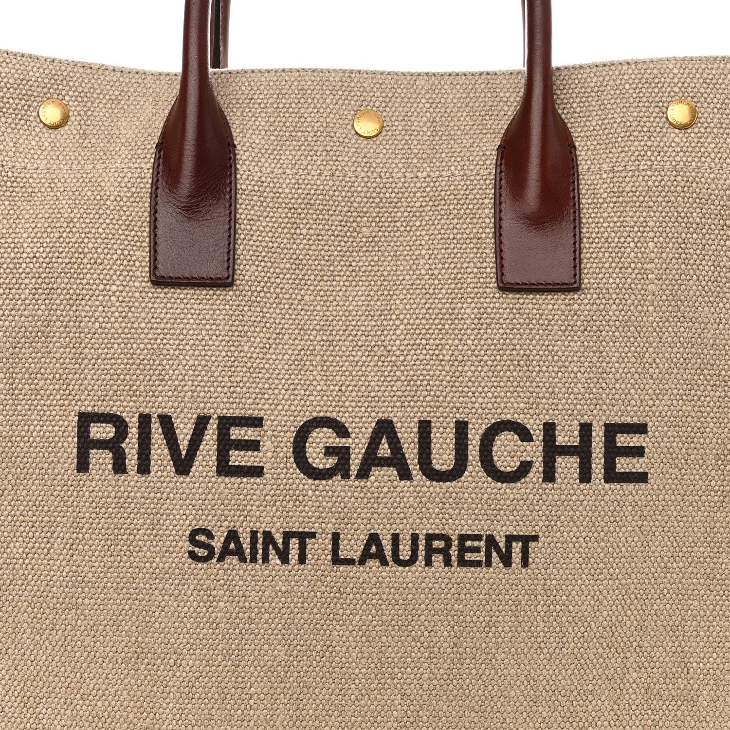 Saint Laurent Linen Calfskin Rive Gauche North South Tote Natural 8 of 10
