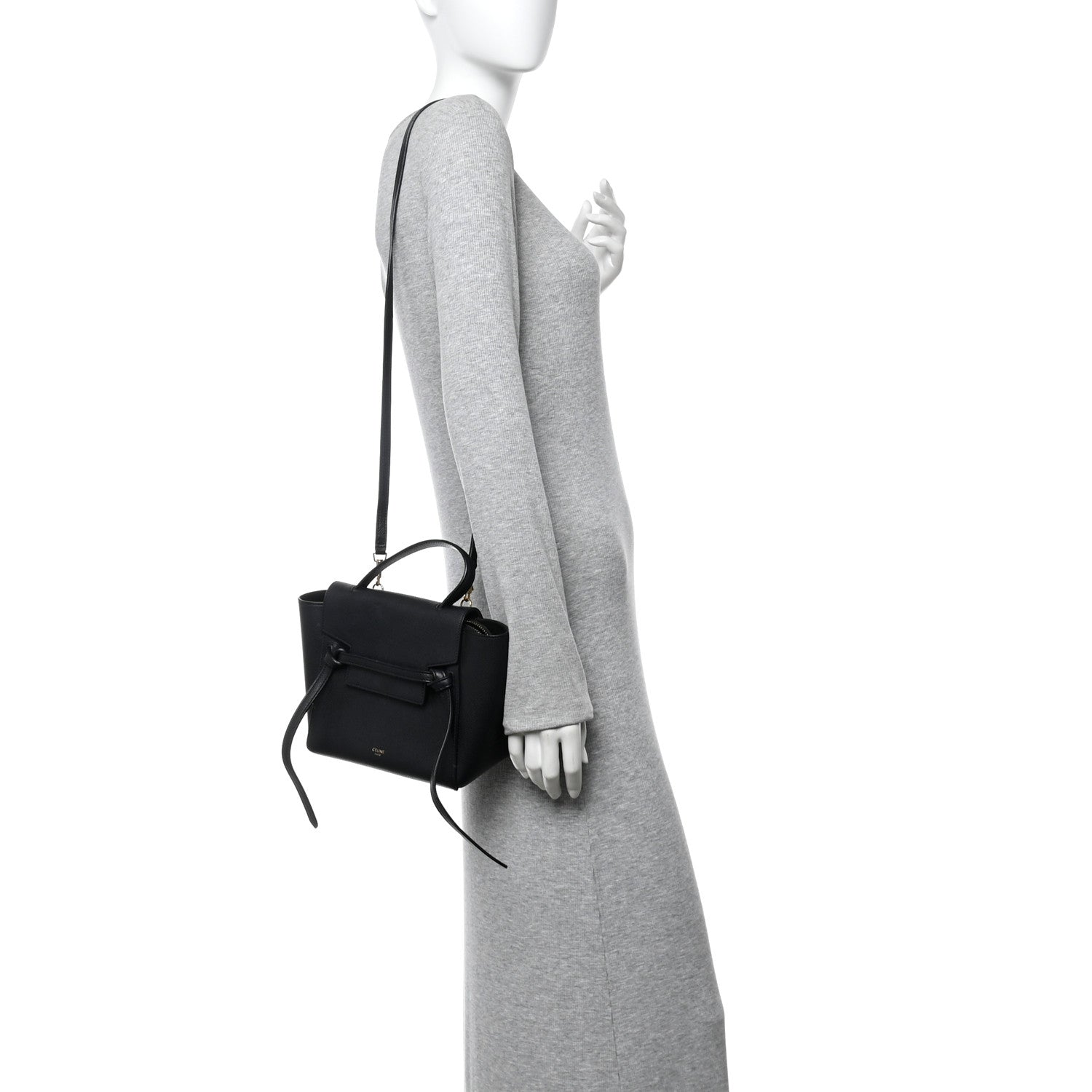 Celine Grained Calfskin Nano Belt Bag Black 1842776 – FASHIONPHILE