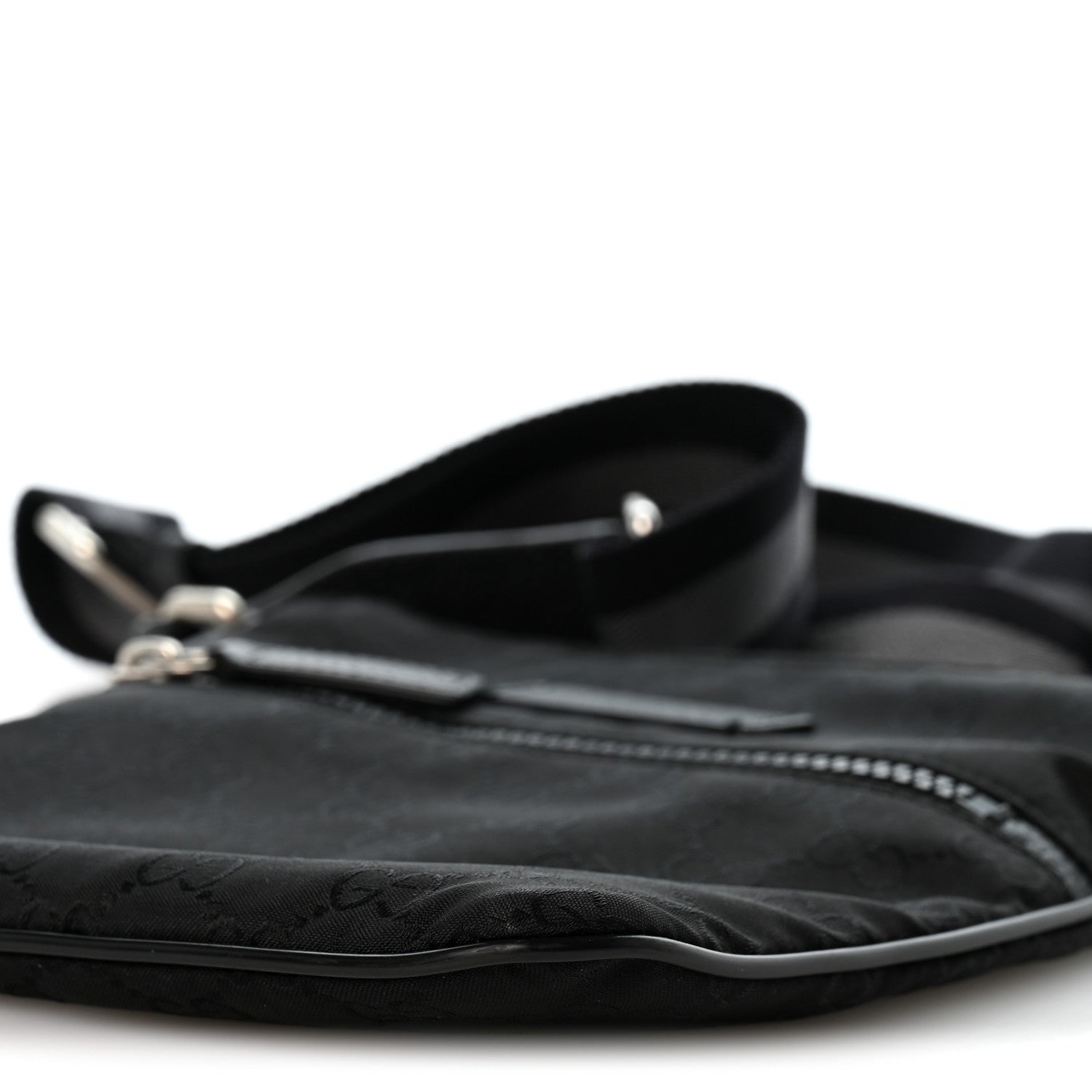 Gucci Nylon Monogram Mini Flat Messenger Bag Black 9 of 12