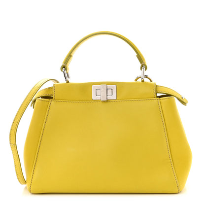 Fendi Nappa Mini Peekaboo Iconic Satchel Lime 1 of 10