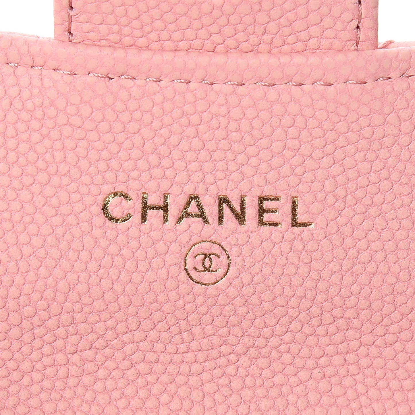 Caviar Chevron Quilted Flap Card Holder Pink