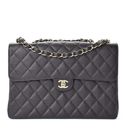 Chanel Caviar Quilted Jumbo Single Flap Brown 1 of 12