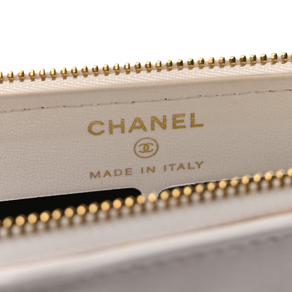 Chanel Lambskin Quilted Wave Clutch White 6 of 13