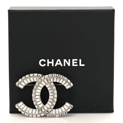 Chanel Baguette Crystal CC Brooch Silver 5 of 5
