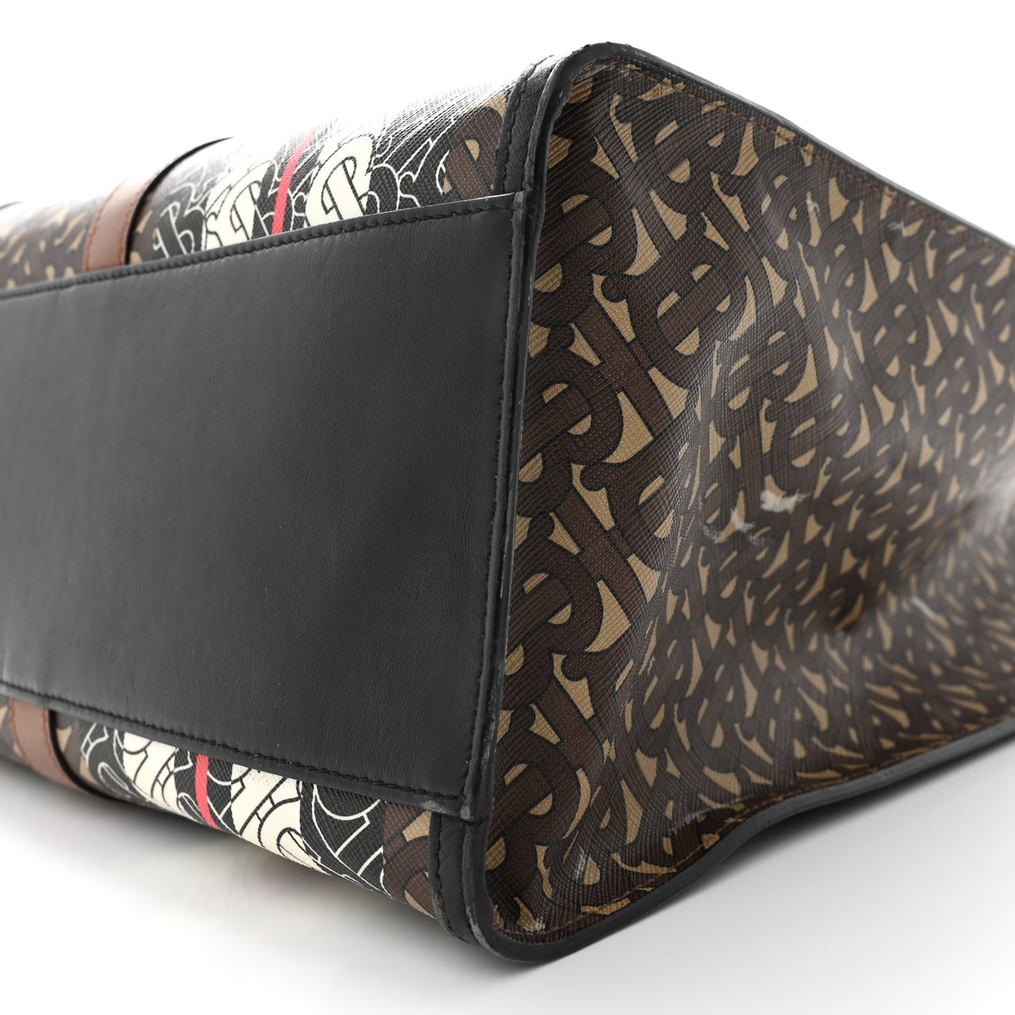 E-Canvas Monogram Stripe Book Tote Bridle Brown