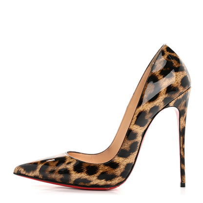 Christian Louboutin Patent Leopardino So Kate 120 Pumps 38.5 Brown 1 of 12