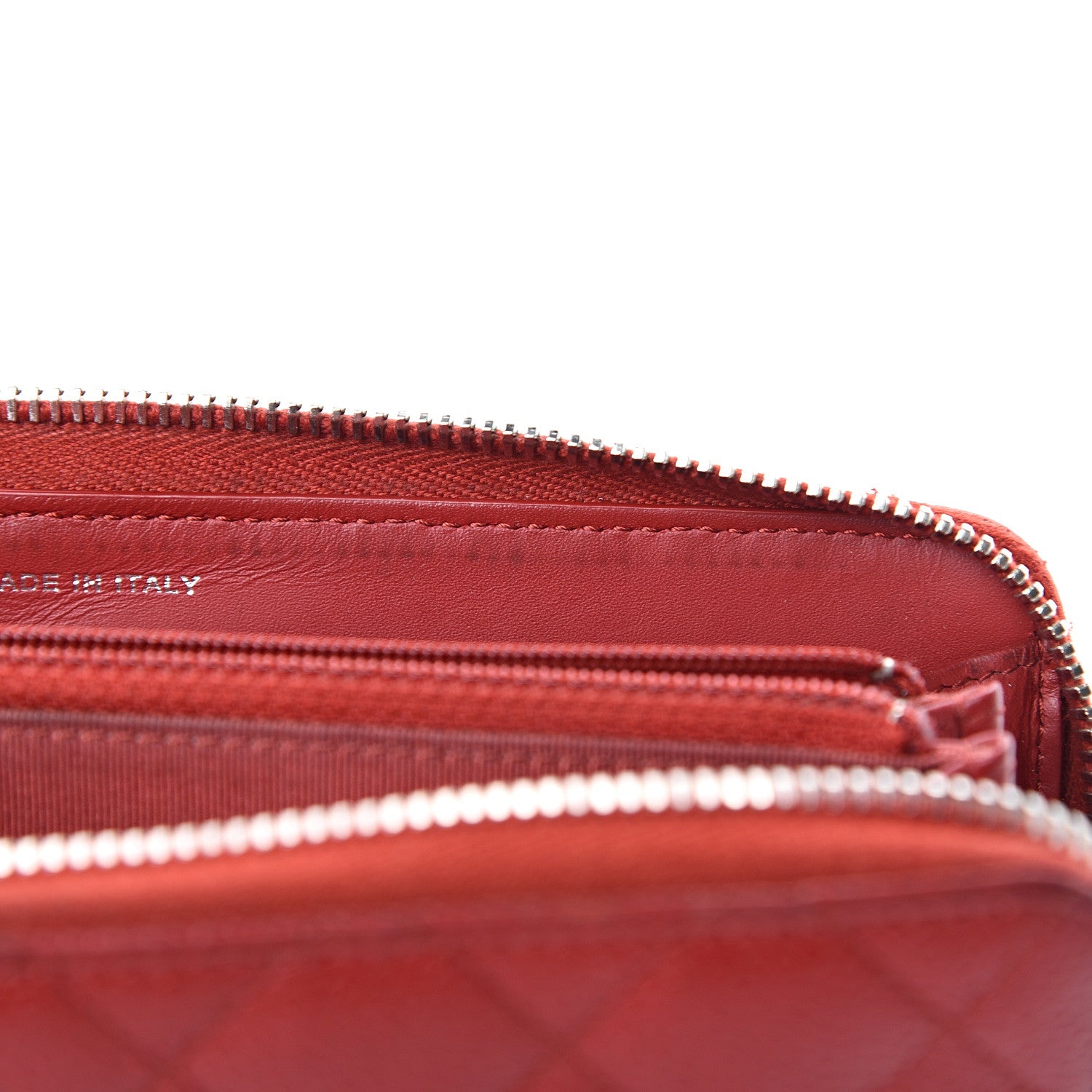 Chanel Caviar Quilted Large Gusset Zip Around Wallet Red 8 of 13