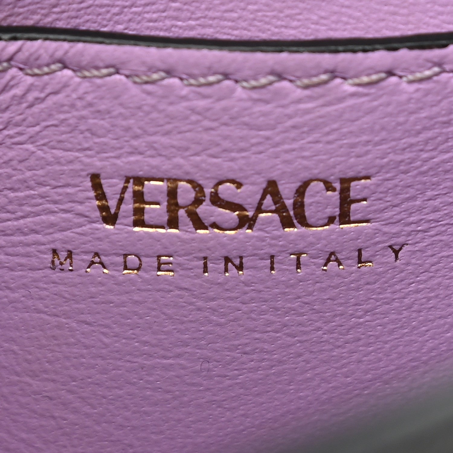 Versace Grained Calfskin Small La Medusa Top Handle Bag Black Lilac 6 of 9