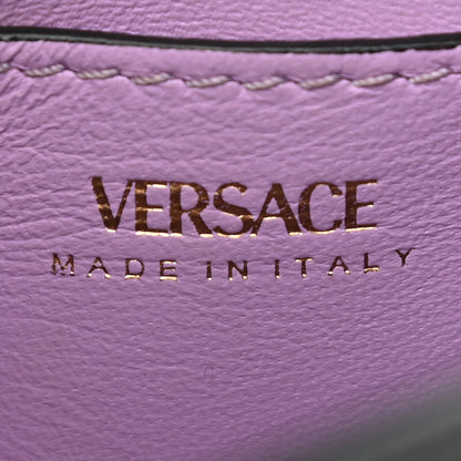 Versace Grained Calfskin Small La Medusa Top Handle Bag Black Lilac 6 of 9