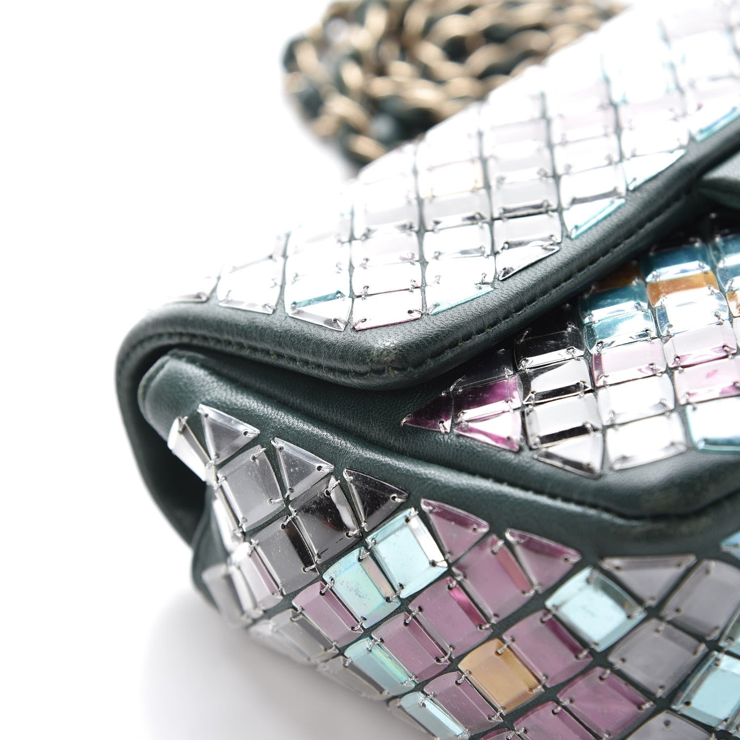 Chanel Lambskin Mosaic Small Flap Green Multicolor 12 of 16