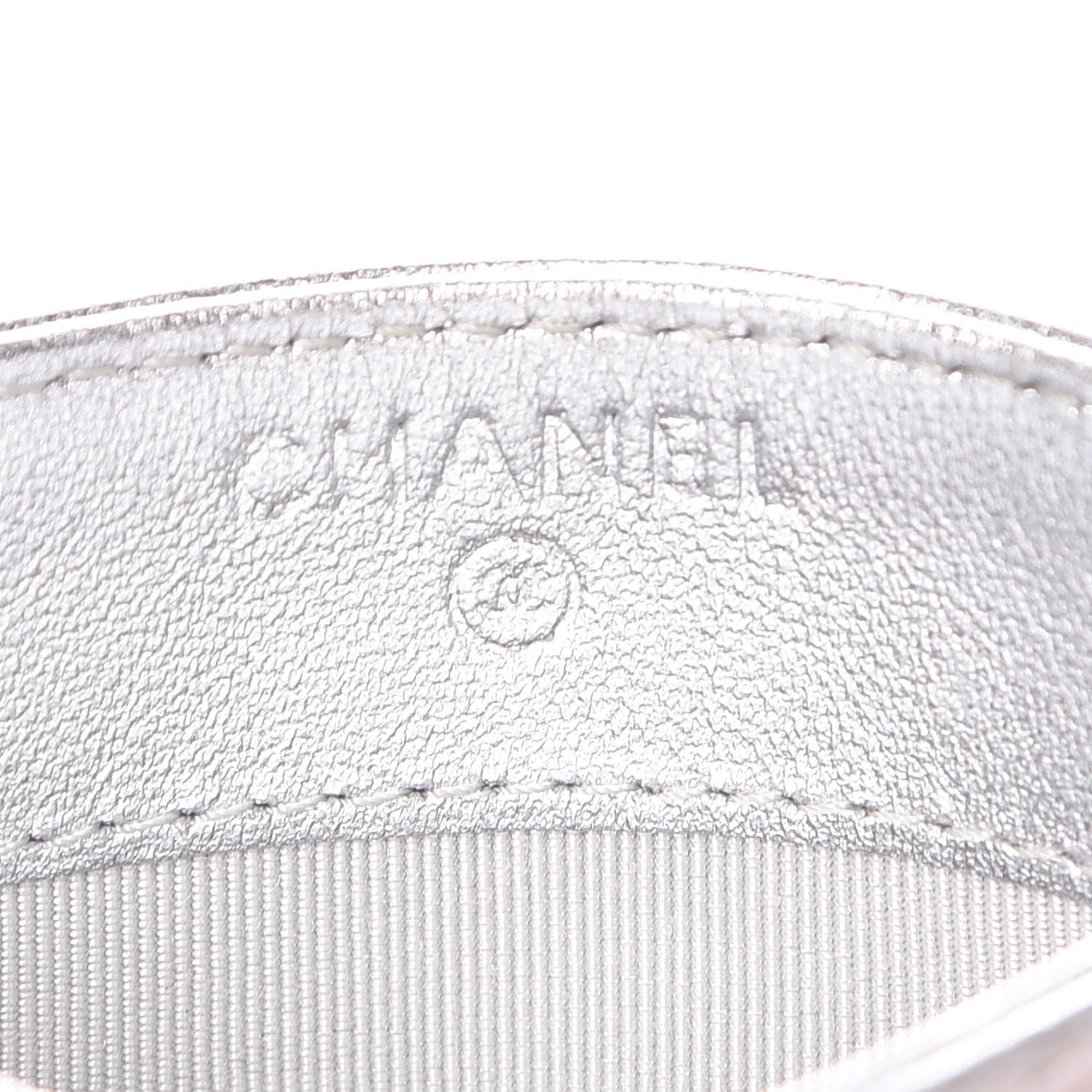 Chanel Metallic Lambskin Quilted CC Card Holder Silver 5 of 10