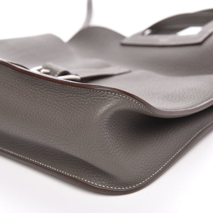Hermes Taurillon Clemence Halzan 31 GM Etain 11 of 12