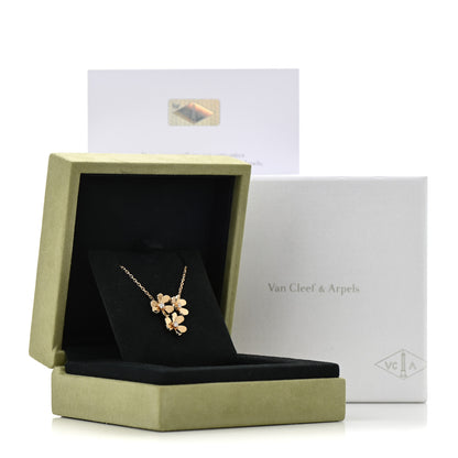 Van Cleef & Arpels 18K Yellow Gold Diamond Mini Frivole 3 Flowers Pendant Necklace 7 of 7