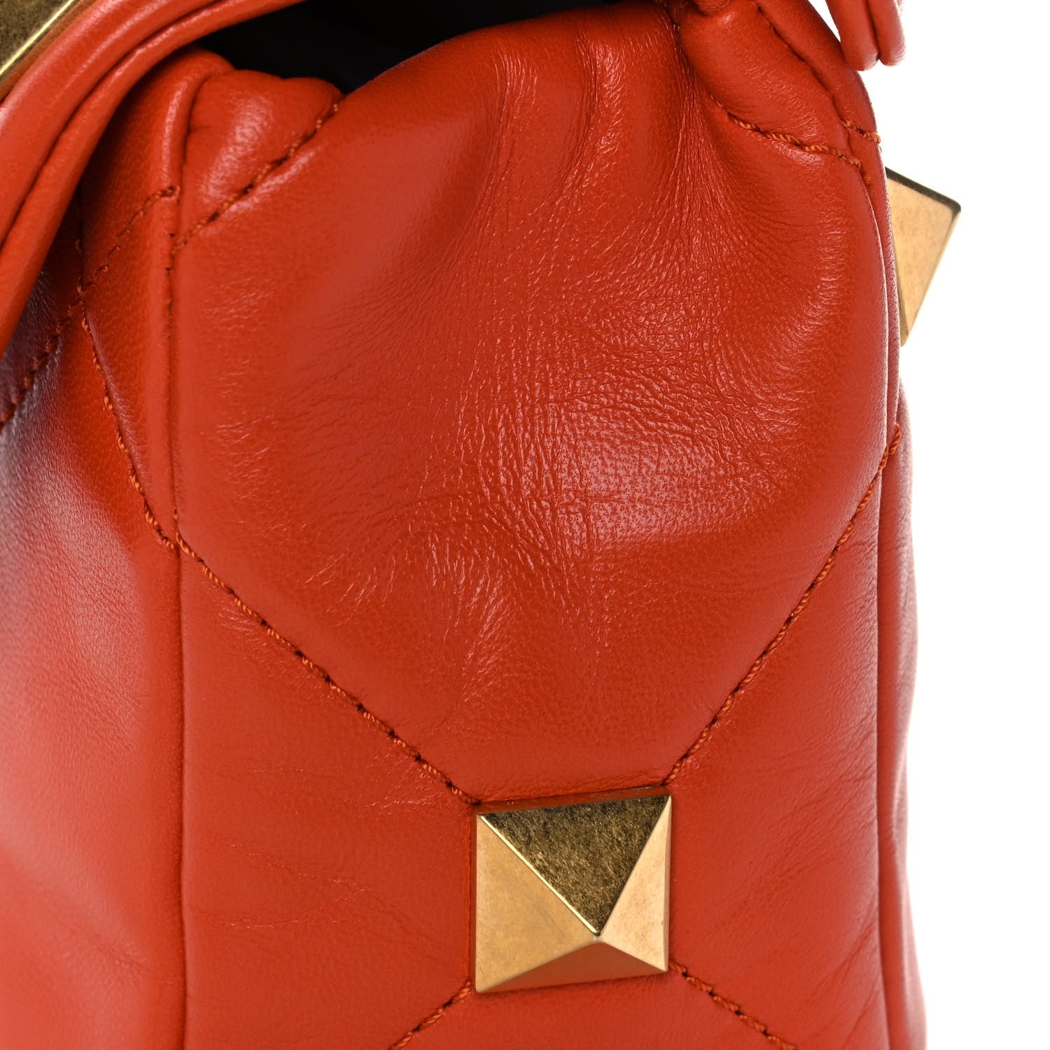 Valentino Garavani Nappa Medium Roman Stud Shoulder Bag Orange Zest 14 of 14