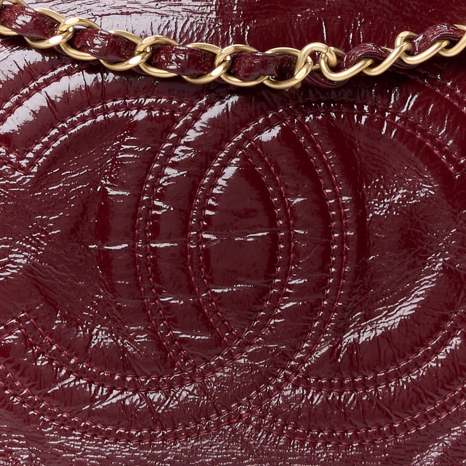 Chanel Vinyl Rock and Chain Medium Flap Bordeaux 9 of 11