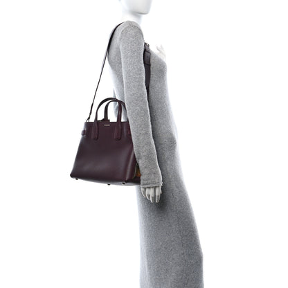 Burberry Grainy Calfskin House Check Medium Banner Tote Mahogany Red 3 of 11