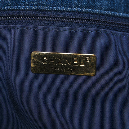 Chanel Denim Quilted Large Chanel 19 Flap Blue 6 of 12