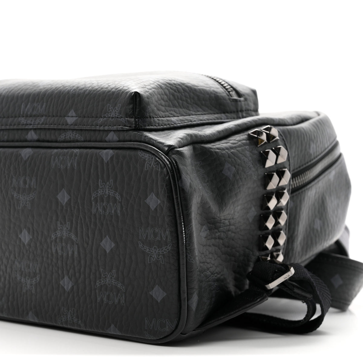 MCM Visetos Medium Side Studs Stark Backpack Black 10 of 11