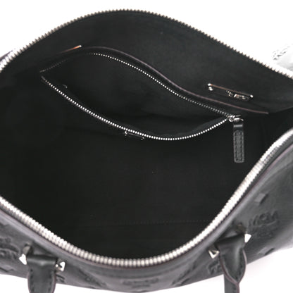 MCM Calfskin Ottomar Monogram Essential Boston Bag Black 5 of 11