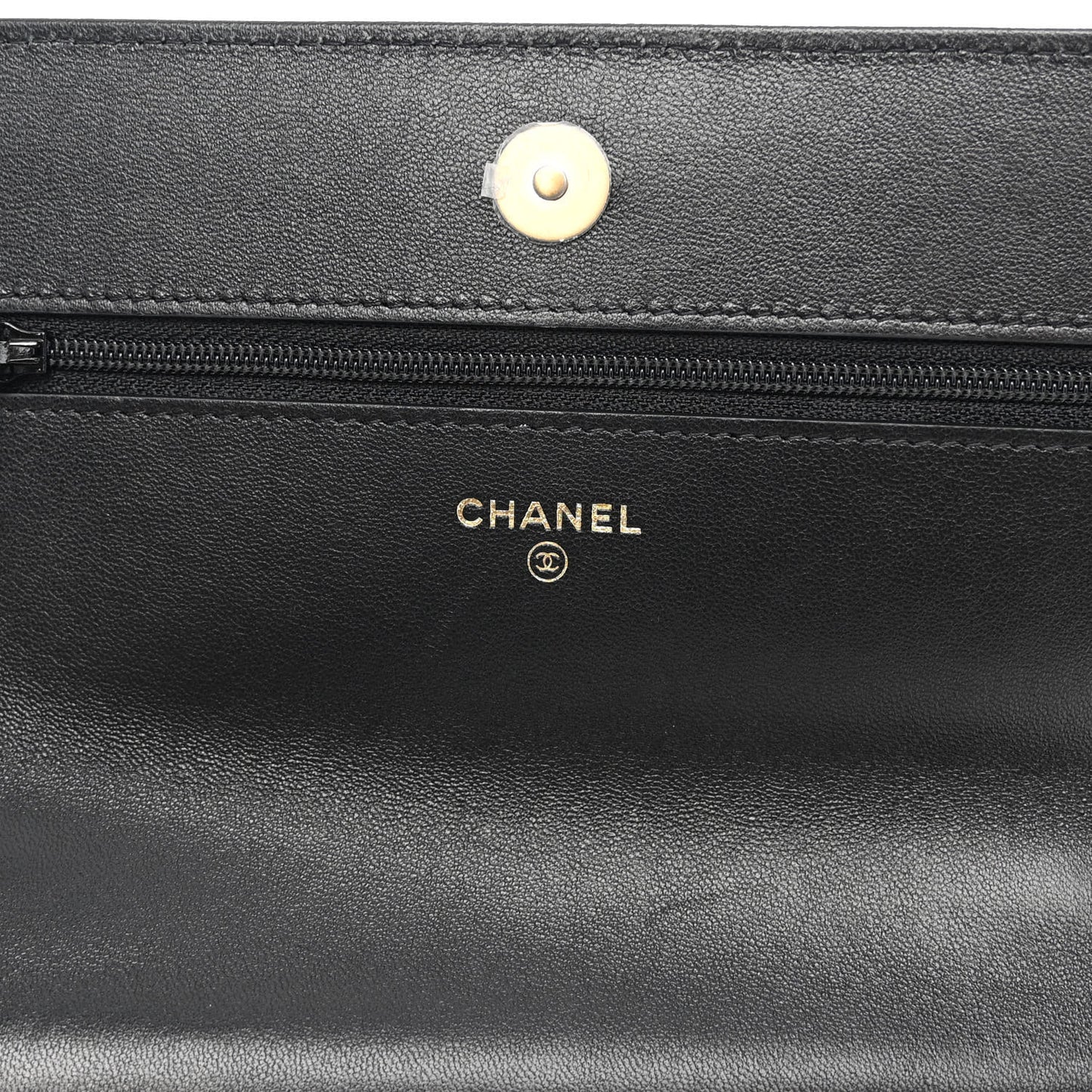 Lambskin Quilted Chanel 19 Wallet On Chain WOC Black