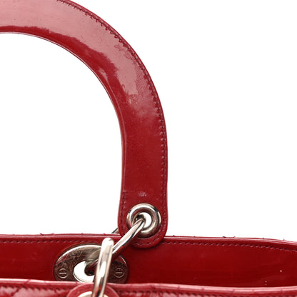 Christian Dior Patent Cannage Large Lady Dior Red 13 of 19