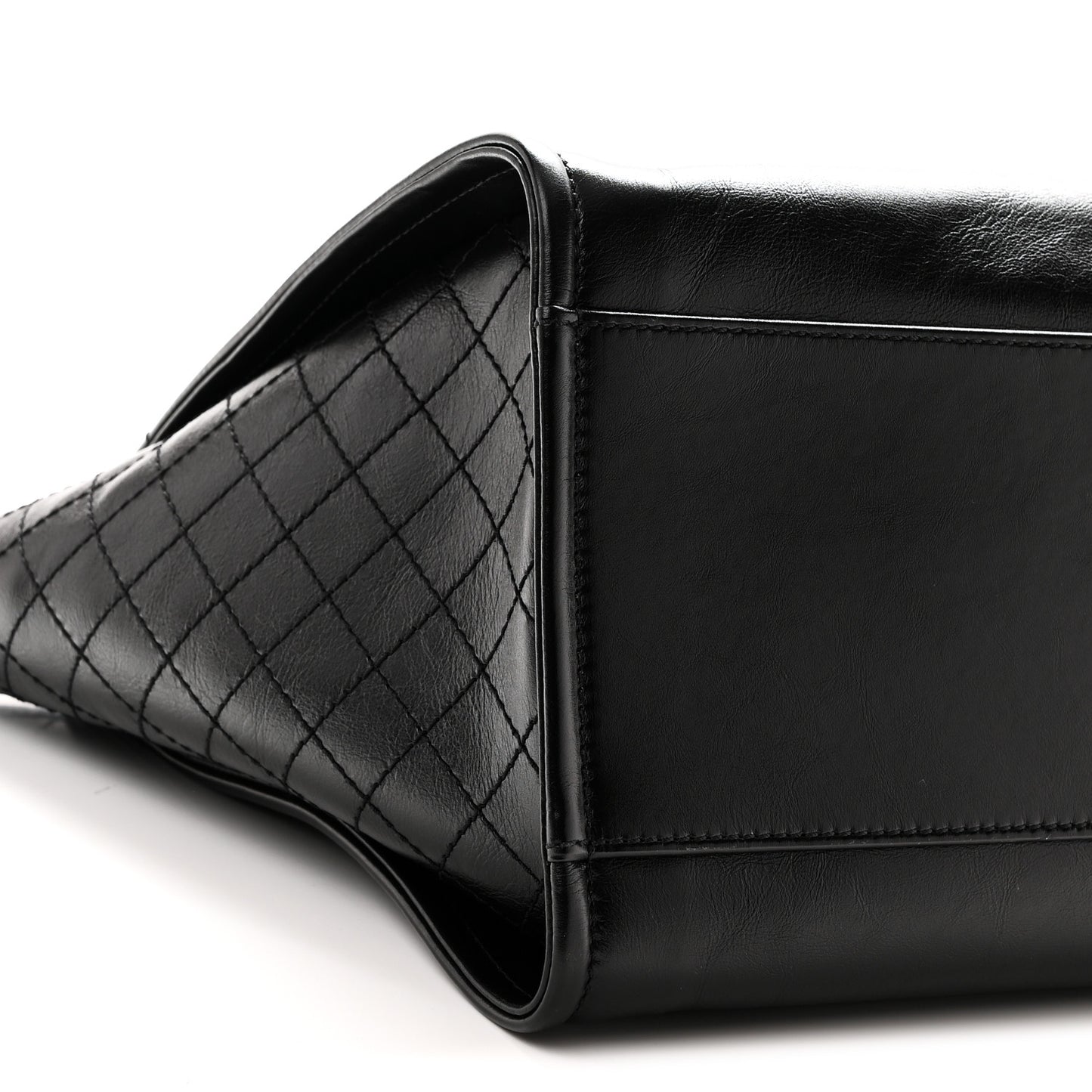 Aged Calfskin Medium Charms Deauville Tote Black