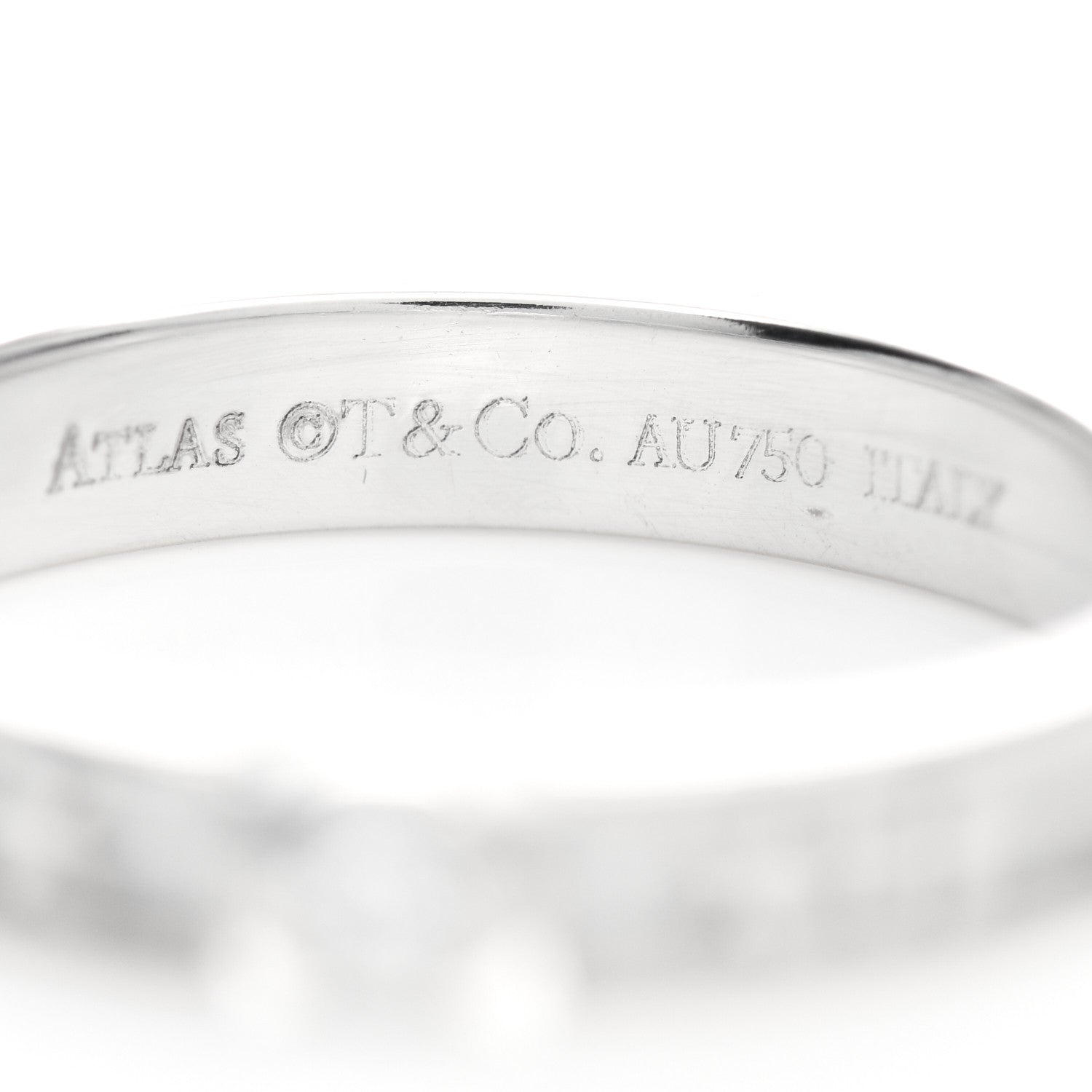 Tiffany 18K White Gold Diamond Atlas Solitaire Band Ring 56 7.5 4 of 4