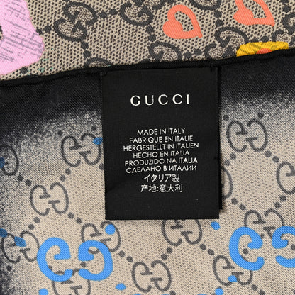 Gucci Silk Twill GG Monogram Life is Gucci Square Scarf Multicolor 2 of 4
