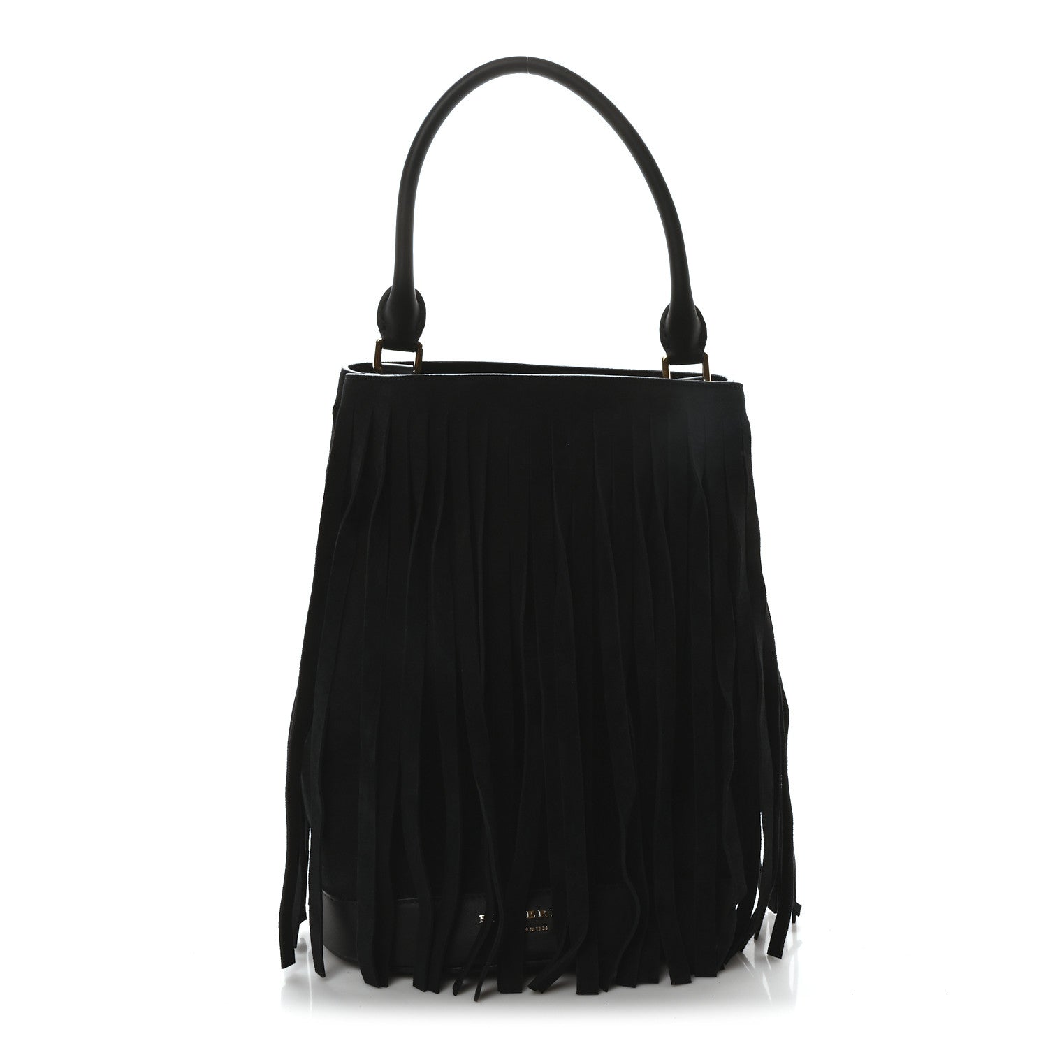 Burberry Prorsum Suede Fringe Bucket Bag Black 1 of 11