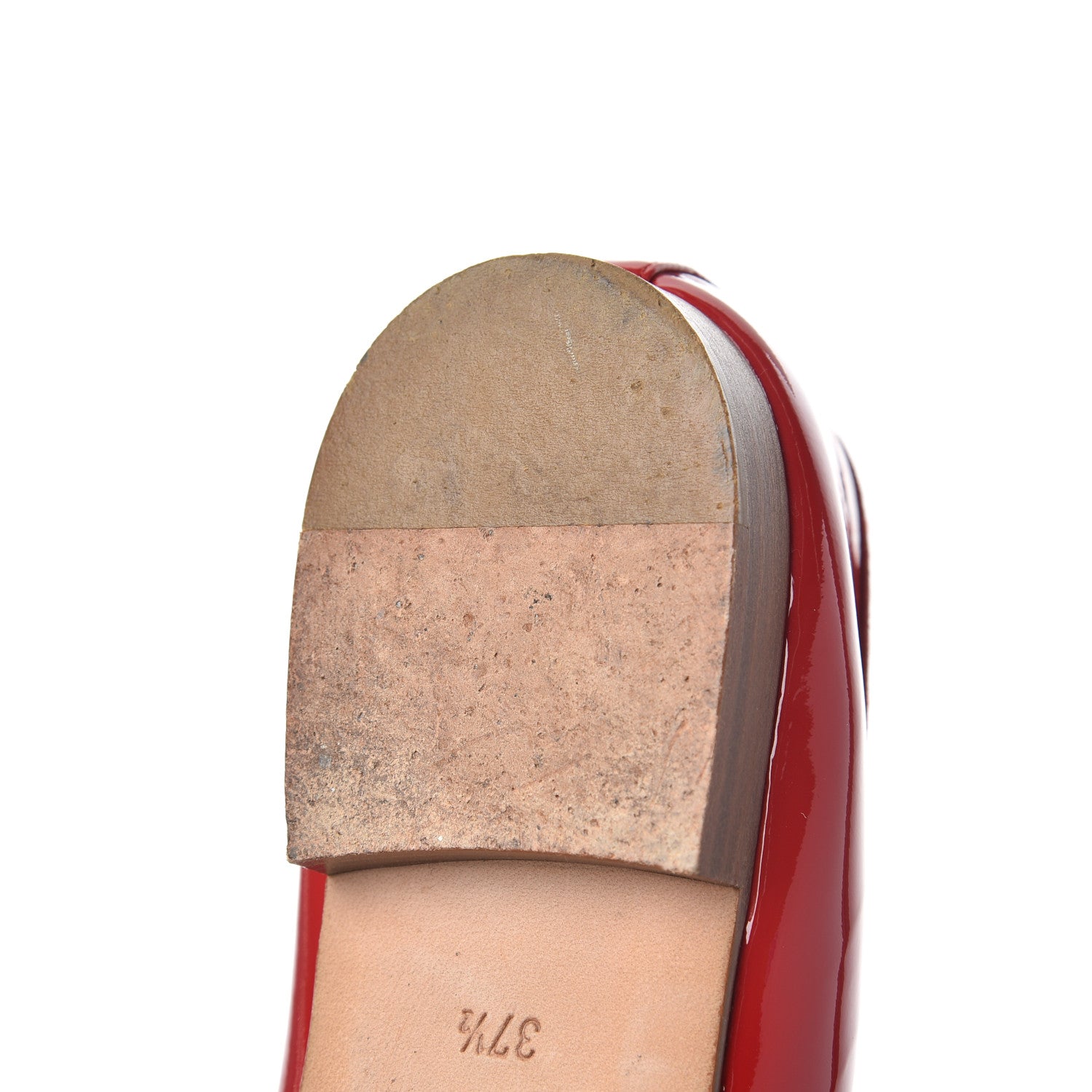 Chanel Patent CC Cap Toe Ballerina Flats 37.5 Red 13 of 17
