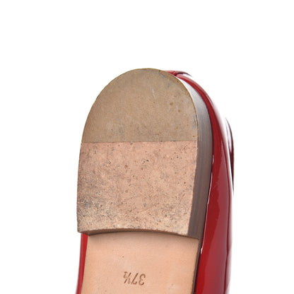 Chanel Patent CC Cap Toe Ballerina Flats 37.5 Red 13 of 17