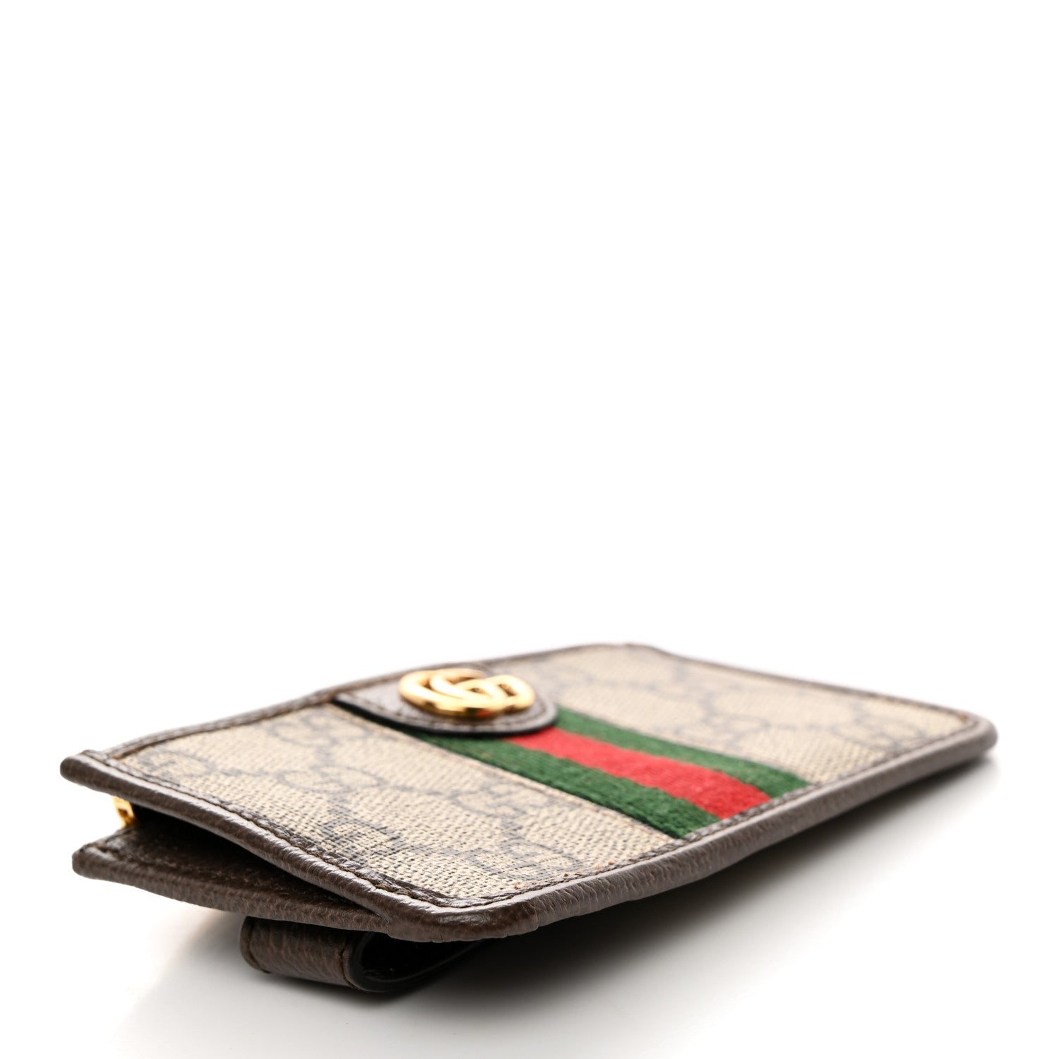 Gucci GG Supreme Monogram Web Ophidia Zip Card Case Brown 4 of 8