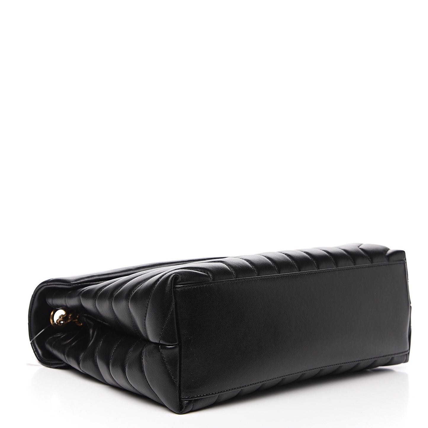 Calfskin Y Quilted Monogram Medium Loulou Chain Satchel Black