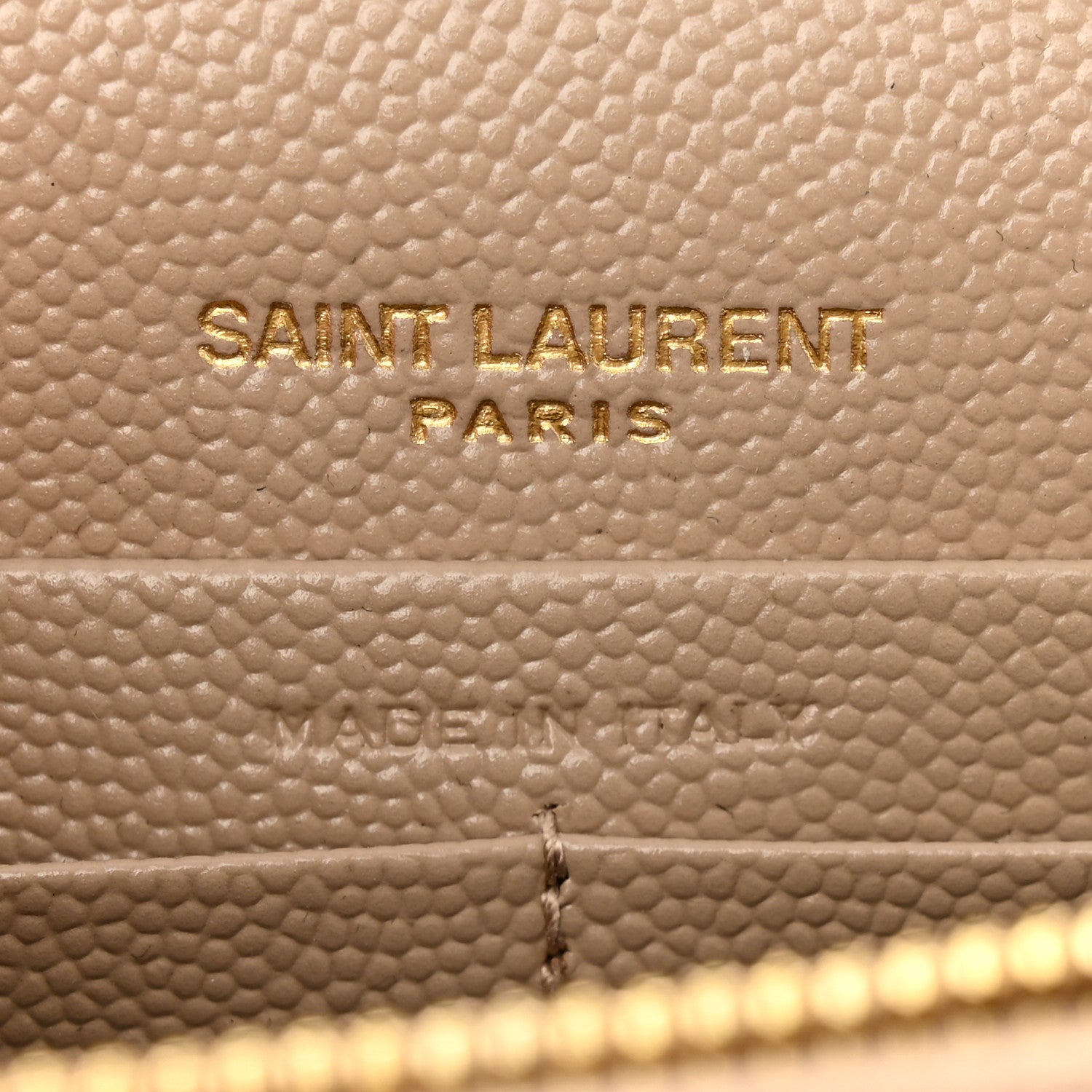 Saint Laurent Grain De Poudre Classic Monogram Kate Tassel Chain Wallet Dark Beige 6 of 10